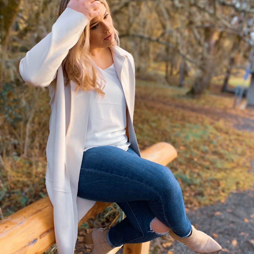Philosophy Cream Trench Coat